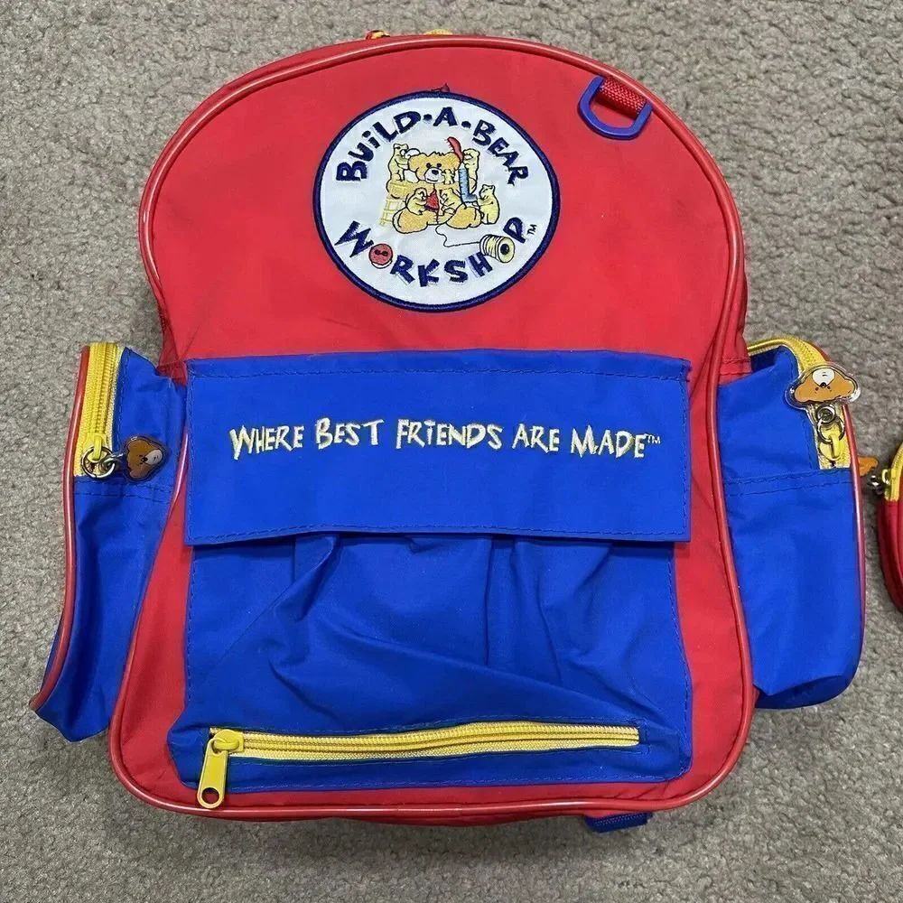 2 Piece Set Child Size Build A Bear Backpack With Matching Backpack For Plush - Picture 2 of 10